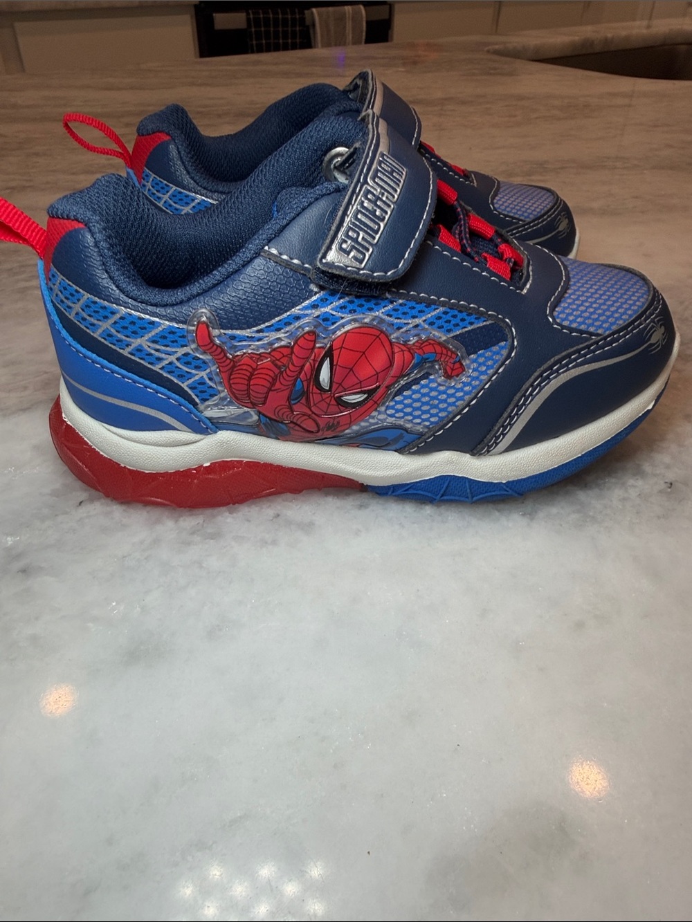 Spiderman Blue and Red Kids Sneakers with Velcro Strap